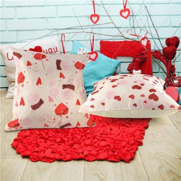 4 Pack Valentine's Day Throw Pillow Covers 18x18 Inch Holiday Home Decoration - Picture 4 of 8